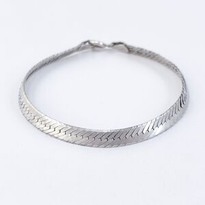 Vintage Italy Sterling Silver 925 5.1mm Herringbone Bracelet 7.25"